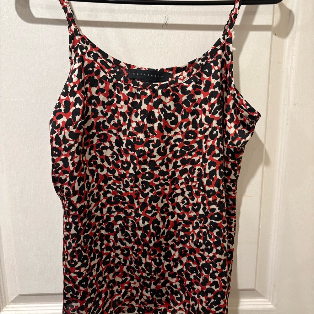 Sanctuary Red and Black Leopard Print Camisole